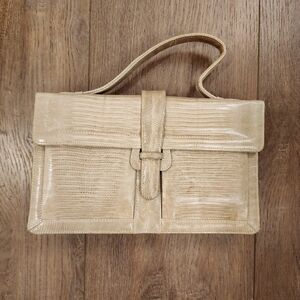 Vintage Freedom Shoes Reptile Top Handle Purse Bag 50s 60s Classic Neutral